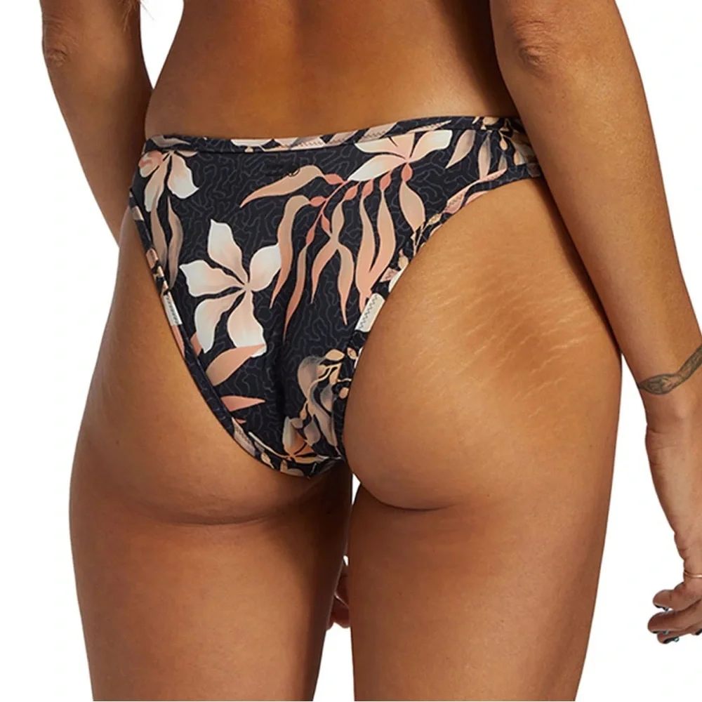 Billabong Black and Cream Bikini Bottom Classic Swimwear
